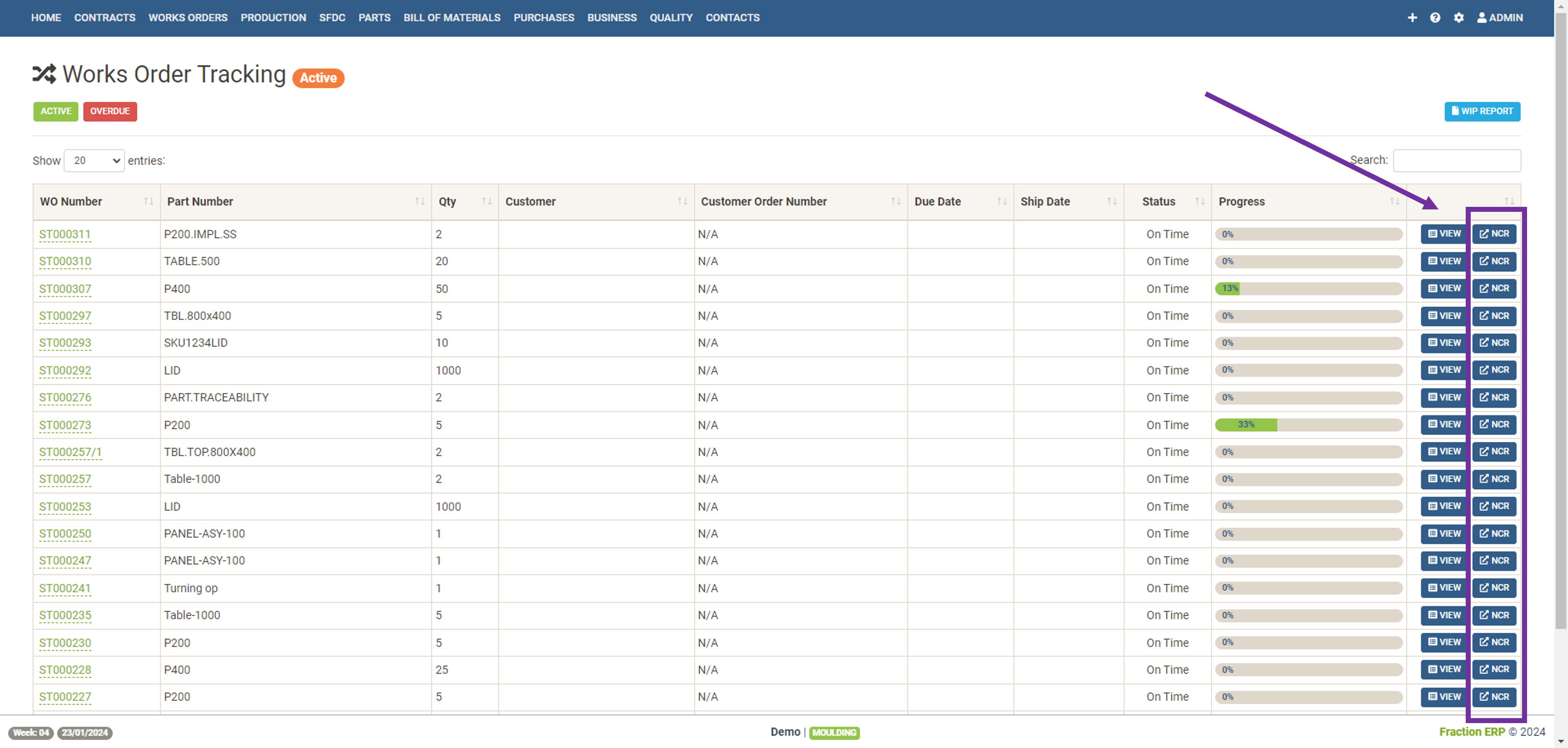 erp non conformance reporting quick access