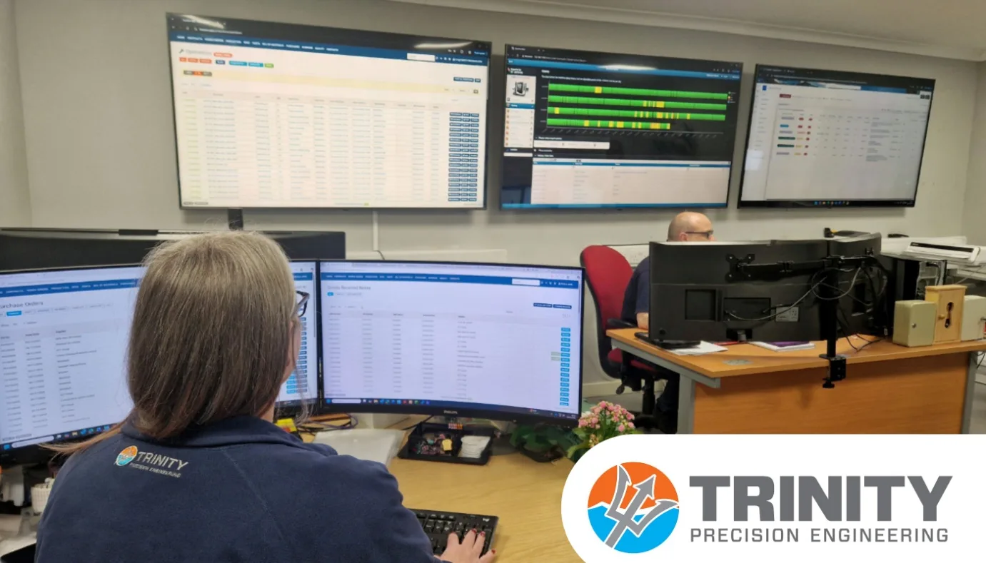 Trinity Precision Engineering office team using Fraction ERP