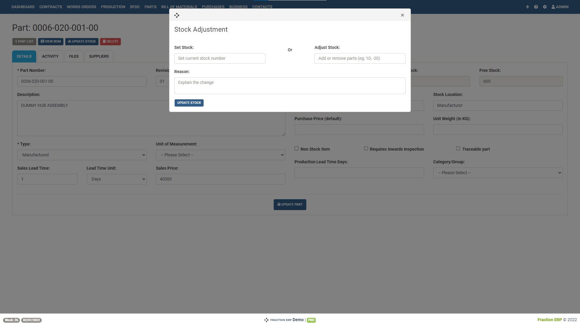 cloud erp stock adjustment